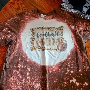 Bleached Football Mom shirr